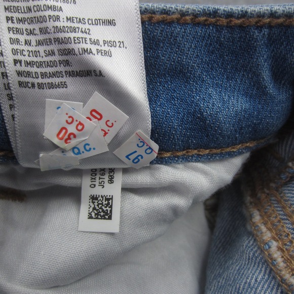 American Eagle Skort Womens Size 8 Blue Button Fly Distressed High Rise Denim - Picture 13 of 14